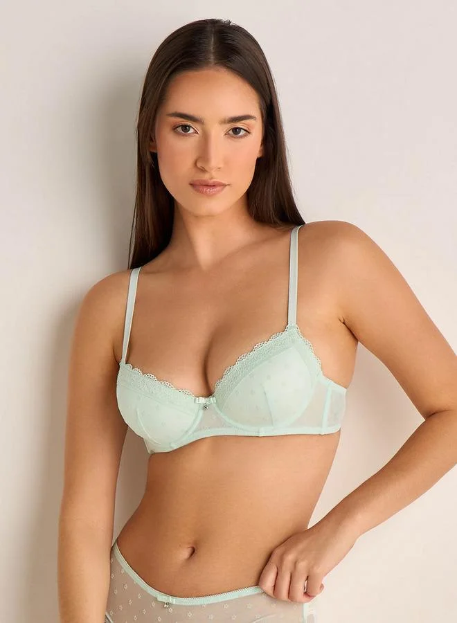 سبلاش فيڤ Mesh Bra with Lace Trim